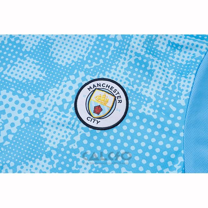 Tuta da Track Manchester City Manica Corta 2025-2026 Blu - Pantaloncini